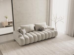 Divano letto Linz 4 posti con vano contenitore in tessuto strutturato – L250 cm