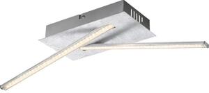 Plafoniera a LED, cristalli, argento metallizzato, L 48 cm