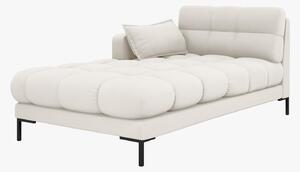 Chaise longue Mamaia 2 posti in tessuto strutturato Neve gambe nere - L185cm