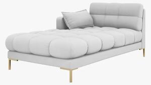 Chaise longue Mamaia 2 posti in tessuto Bouclé gambe oro - L185cm