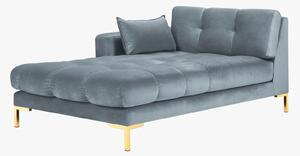 Chaise longue Mamaia 2 posti in velluto Bluvel gambe oro - L185cm