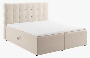 Letto boxspring Mamaia in velluto Bluvel con contenitore e testiera – 180×200 cm
