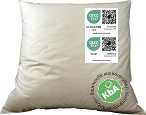 Vitaschlaf® Bio-Luxe-KBA CUSCINO IN PIUMINO Biologico di OCA Qualità tedesca 30% PIUMINO - PIATTO E SOTTILE (80 x 80 cm)
