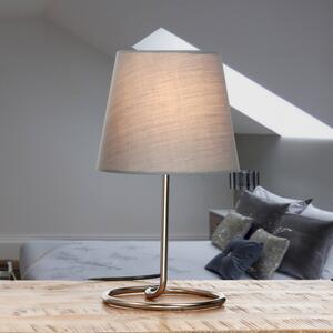 Lampada da tavolo nichel grigio alta 33 cm E14 tessuto metallo moderna lampada da comodino lampada laterale