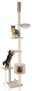 Lycce Tiragraffi per gatti TOWER Tiragraffi a tutta altezza Sisal Peluche beige o grigio 230-260 cm, Colore: beige, Taglia: XL