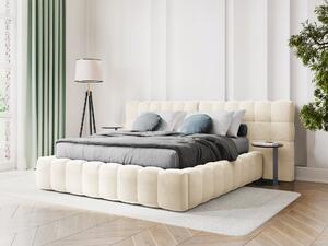 Letto matrimoniale Mamaia in velluto Bluvel con contenitore e testiera doppia - 140x200 cm