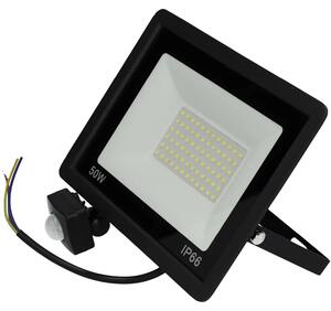 Proiettore a LED, potenza 50 W, 5000 lumen, luce fredda 6000 K, sensore di movimento, classificazione IP66