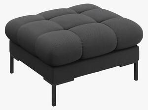Pouf Mamaia in tessuto strutturato Neve gambe nere – 60×60 cm