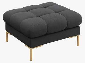 Pouf Mamaia in tessuto strutturato Neve gambe oro – 60×60 cm