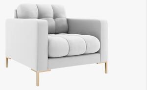 Poltrona Mamaia in tessuto Bouclé gambe oro – L87 cm