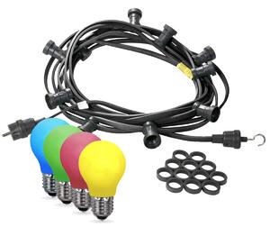 Catena luminosa per feste 5m - Catena luminosa per esterni nera - Germany 10x luci LED colorate a goccia