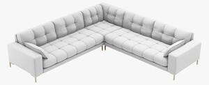 Divano angolare simmetrico Mamaia in tessuto Bouclé gambe oro – L256 cm