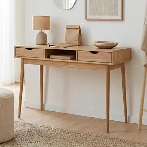 Scrivania STEFANO in rovere - Scrivania da ufficio con 2 cassetti e ripiano in legno massello, scrivania per l'home office, scrivania moderna