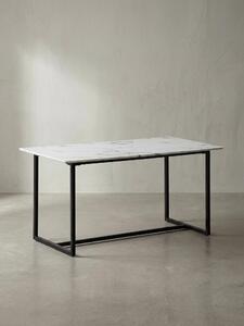 Tavolo da pranzo 200x90x76 cm Tavolo da cucina bianco effetto marmo Moderno, Tavolo da pranzo grande, Tavolo da pranzo rettangolare, Tavolo da pranzo con gambe in metallo