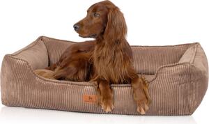 Cuccia ortopedica per cani Knuffelwuff in velluto a coste con carattere intrecciato a mano Nunavut XXL 120 x 85 cm Marrone