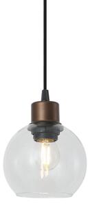 Lampada a sospensione moderna bronzo con vetro trasparente per sistema a binario monofase - Iconic Lava