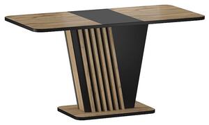 Tavolo allungabile Nevio in rovere artigianale/nero - L125-170 cm