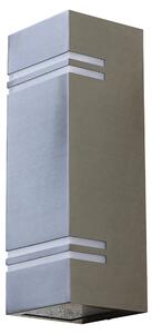 Lampada da parete per esterni a LED in acciaio inossidabile, altezza 25 cm, IP44, illuminazione Up & Downlight per facciate