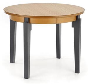 Tavolo rotondo allungabile Sorbus in rovere/grafite - L 100-200 x P 100 x H 77 cm