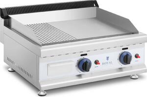 Expondo Royal Catering Griglia a gas doppia - 60 x 40 cm - liscia/scanalata - 2 x 3.100 W - gas naturale - 20 mbar