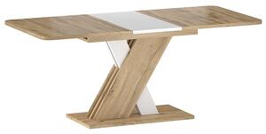 Tavolo allungabile Exel in rovere wotan/bianco opaco - L140-180 cm