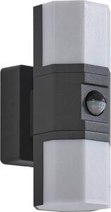 Lindby Lampada da parete per esterni a LED Alaric, alluminio, antracite, sensore