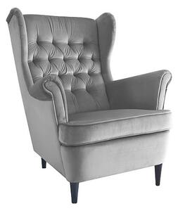 Poltrona Harry in velluto grigio - Blu14