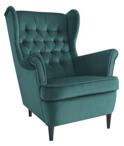 Poltrona Harry in velluto verde - Blu78