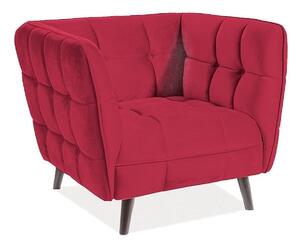 Poltrona Castello 1 Bordeaux in velluto - Blu59/wenge
