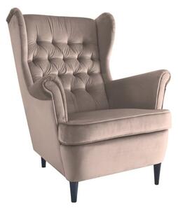 Poltrona Harry in velluto beige - Blu28