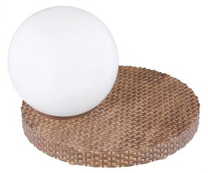 Lampada solare a LED, design a sfera, aspetto simile al rattan, altezza 17 cm