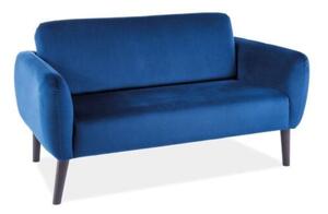Divano Elsa in velluto blu navy - Blu86/wenge