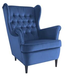 Poltrona Harry in velluto navy - Blu86