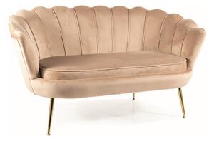 Divano Camelia 2 in velluto beige - Blu28/oro
