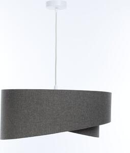 Lampada a sospensione Tessuto E27 P: 40 cm H: max. 90 cm Bianco Grigio rotondo Lampada a sospensione moderna