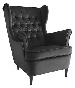 Poltrona Harry in velluto nero - Blu19