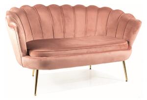 Divano Camelia 2 in velluto rosa - Blu52/oro
