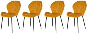 Set di 4 sedie K538 in velluto senape