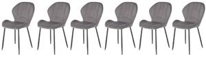 Set di 6 sedie K538 in velluto grigio