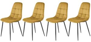 Set di 4 sedie K417 in velluto senape