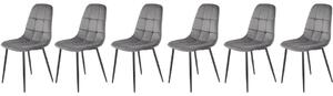 Set di 6 sedie K417 in velluto grigio