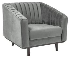 Poltrona Asprey in velluto 1 grigio - H78 cm