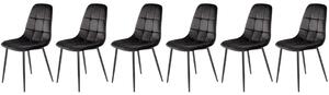 Set di 6 sedie K417 in velluto nero