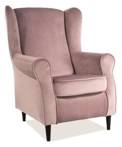 Poltrona Baron in velluto rosa - Blu52/wenge