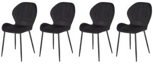 Set di 4 sedie K538 in velluto nero