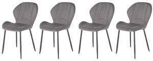 Set di 4 sedie K538 in velluto grigio