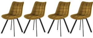Set di 4 sedie K332 in velluto senape
