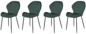 Set di 4 sedie K538 in velluto verde