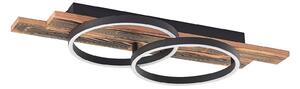Lindby Plafoniera LED Sentoa, legno, lunghezza 75 cm, 3.000 K