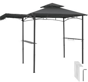 Gazebo per barbecue Maracaibo®️ con tenda da sole, doppio tetto resistente alle intemperie, protezione UV, 316x150x250 cm, antracite
